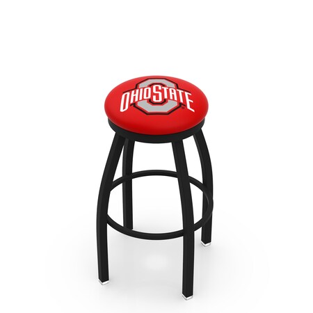 25 Blk Wrinkle Ohio State Swivel Bar Stool,Accent Ring